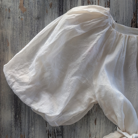 Bananan Republic Ramie Open Back Dress Cream Women's Small Tall - Picture 4 of 10